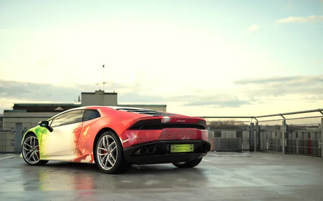 Tapeta Barevný pohled na ocas Lamborghini 2K