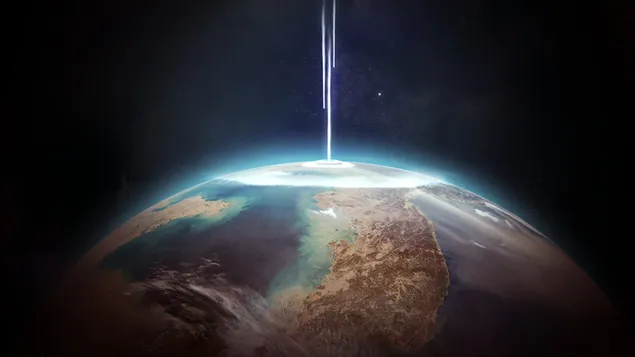 Komet trifft auf die Ozonschicht der Erde 2K Hintergrundbild