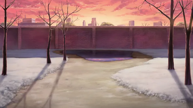 Удобна зима, край на линията 4K тапет