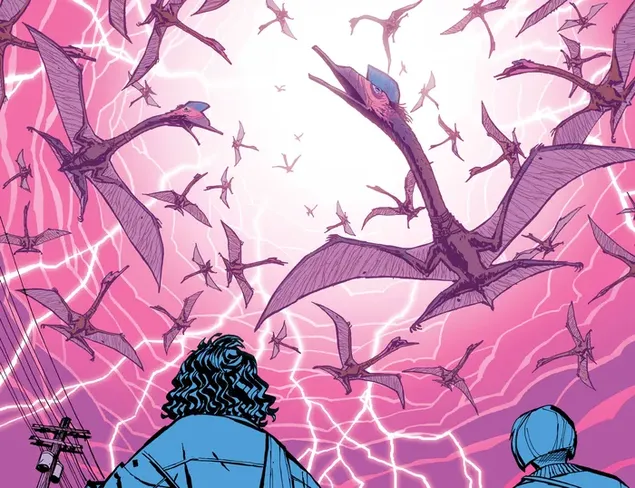 comics paper girls and flying dinosaur  download