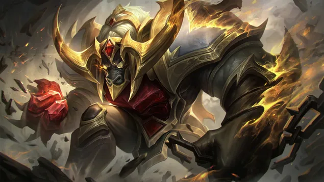 kulit cina chroma emas penakluk 'alistar' - league of legends (lol) unduhan