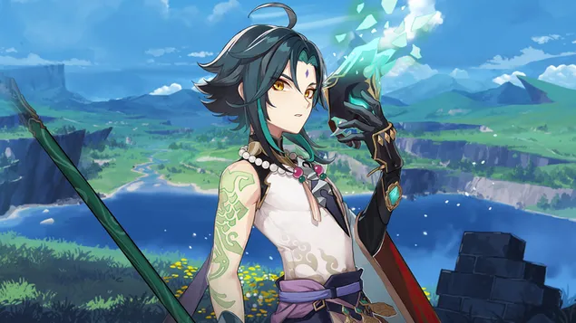 Conqueror of Demons 'Xiao' : Genshin Impact [อนิเมะวิดีโอเกม] 4K วอลเปเปอร์