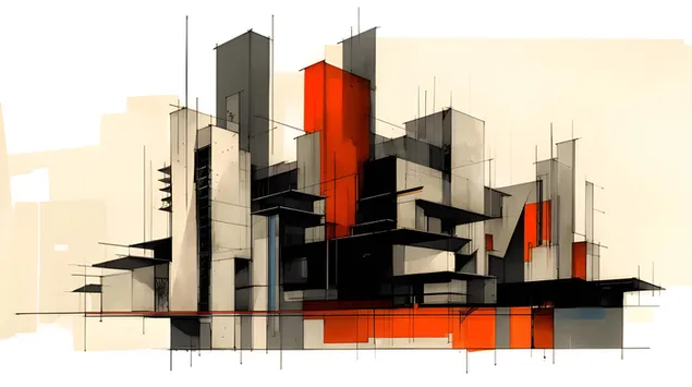 חזון אדריכלי עכשווי: מיזוג של צורה ותפקוד 8K טפט