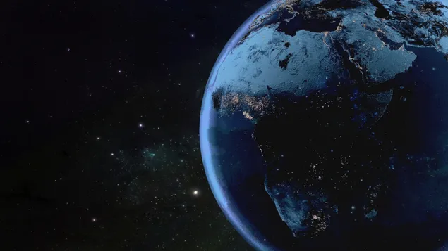 Kontinent Afrika auf dem Planeten Erde 2K Hintergrundbild