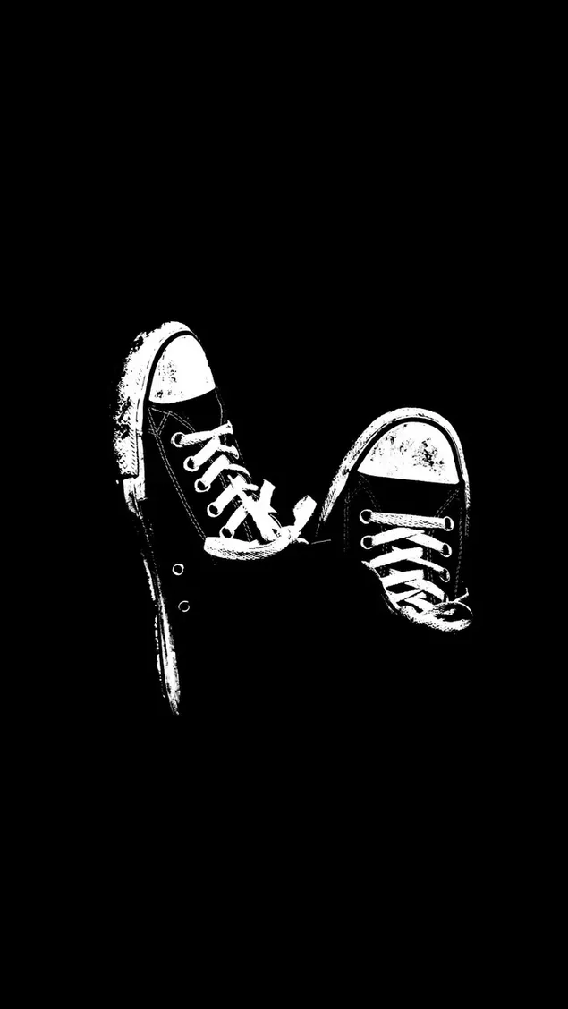 Sepatu Converse gaya hitam dan putih unduhan