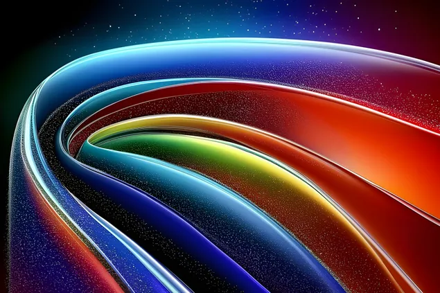 זרימה קוסמית של גלי אור תוססים 2K טפט