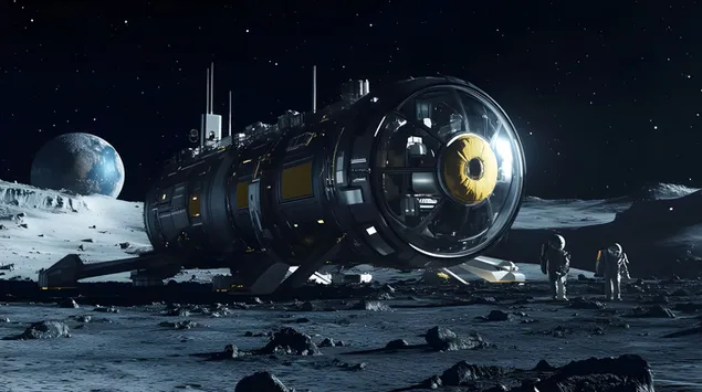 コズミック・ヘイブン：星間基地 8K 壁紙