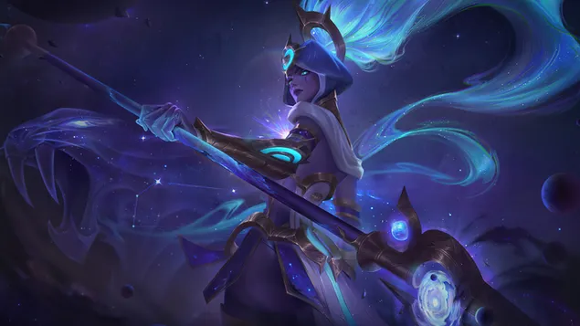 Cosmic Huntress 'Nidalee' Splash Art - League of Legends (LOL) 4K pozadina
