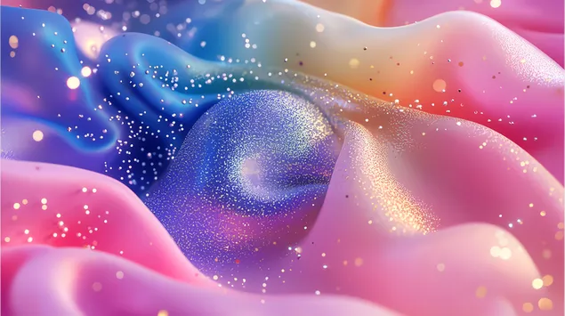 משי קוסמי: טקסטורות קורנות בתנועה 8K טפט
