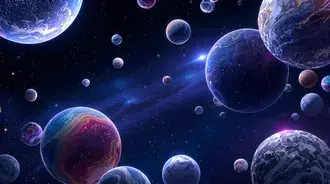 Simfoni Kosmik: Planet dan Bintang Bertenaga dalam Tarian Galaksi 8K kertas dinding
