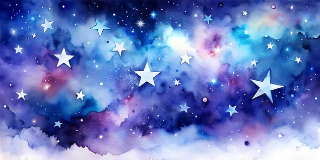 beyaz zemin uzerinde kozmik suluboya ruyalari indir