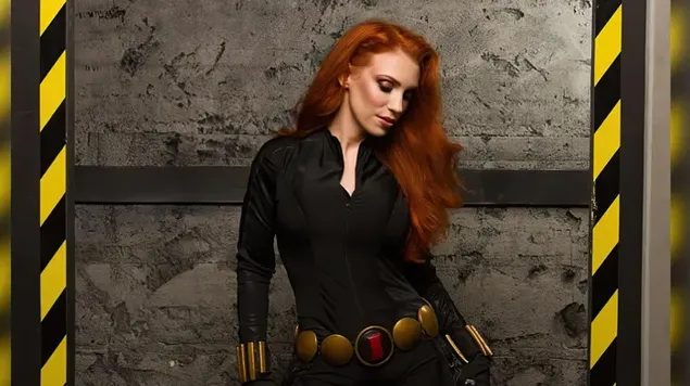 Cosplay e vejushës së zezë 4K sfond