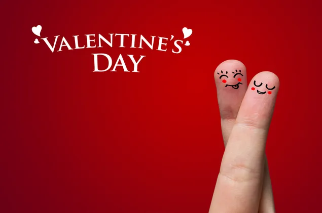 Hari Valentine pasangan jari unduhan