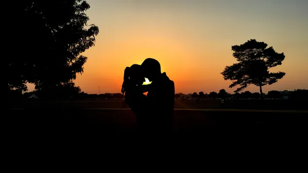 Koppel Silhouette 4K Tapeten