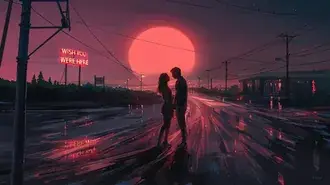 석양의 커플 4K 배경화면