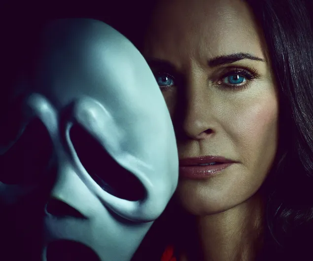 Courteney Cox z masko duha - film krika HD ozadje
