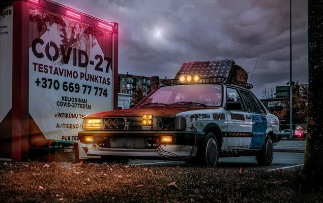 Masina de salvare COVID 4K imagine de fundal