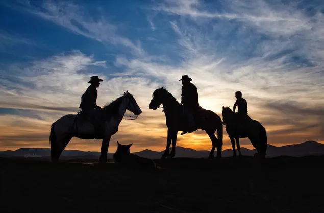 Cowboys at Sunset download