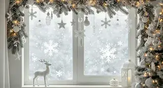 Sala de estar aconchegante para as festas de fim de ano, com luzes brilhantes, guirlandas natalinas e uma árvore de Natal lindamente decorada. 2K papel de parede
