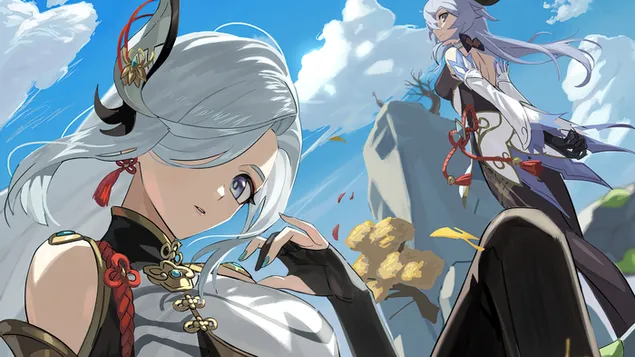 Crane in the Wild 'Shenhe' - Genshin Impact (Anime Video Game) 4K wallpaper