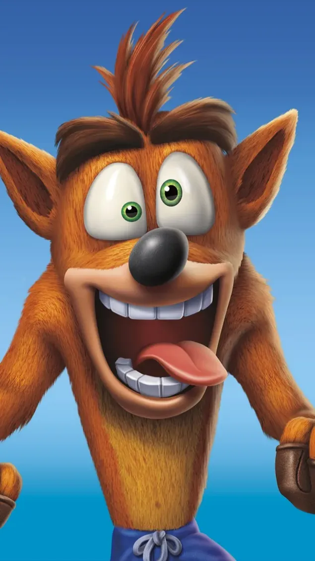 Tapeta Crash bandicoot videoherná séria anime hrdina vyplazený jazyk so zmäteným výrazom 2K