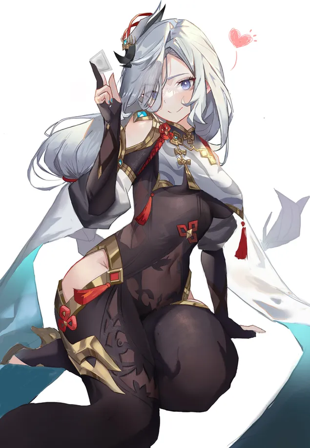 Луда аниме девојка Ningguang | Влијание на Геншин 2K тапет