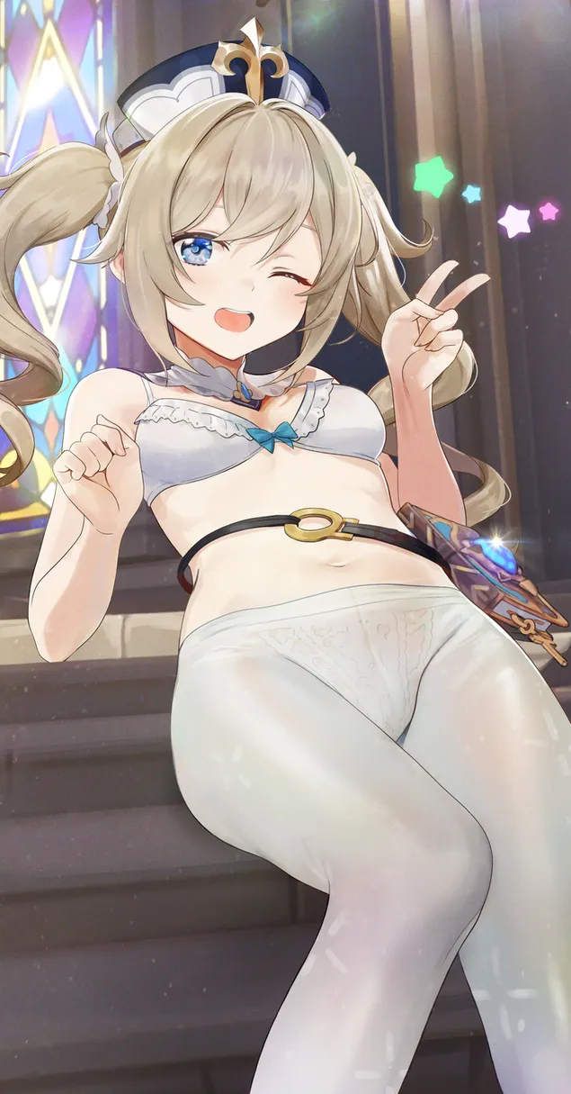 瘋狂的女孩芭芭拉眨著眼睛 | 甘信衝擊 2K 壁紙