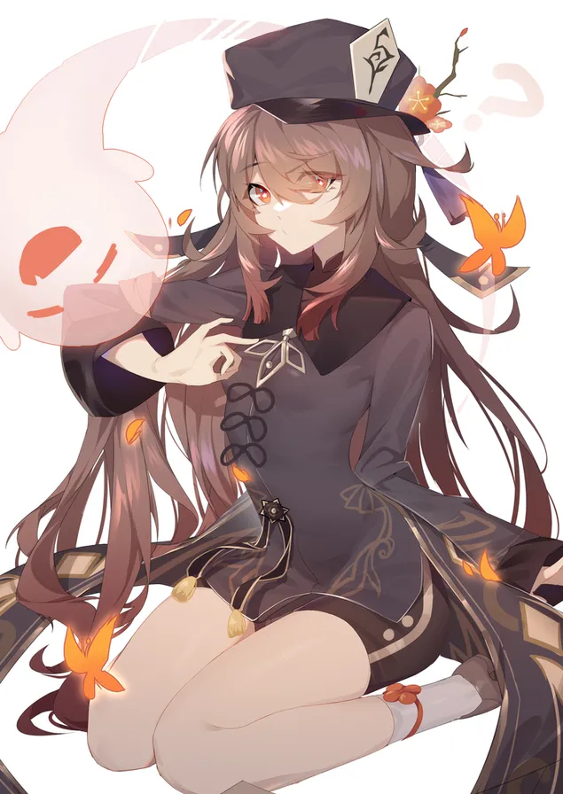 Crazy Hu Tao עם Boo Tao | השפעת גנשין 2K טפט