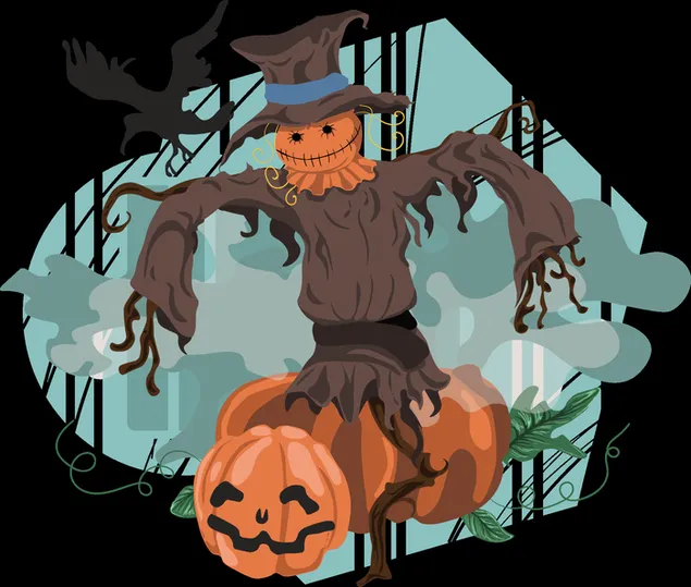 Crazy pumpkin scarecrow