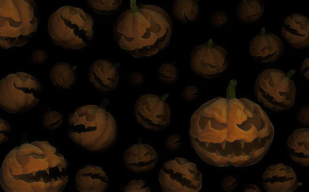 Crazy pumpkins 2K wallpaper