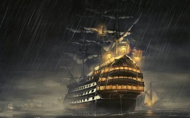 Krakend houten piratenschip download