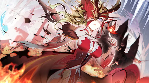 Penyihir Api Merah 'Signora' | Genshin Impact [Game Video Anime] 4K wallpaper