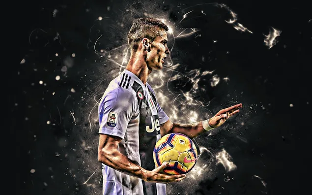 Cristiano & football in his hand  download