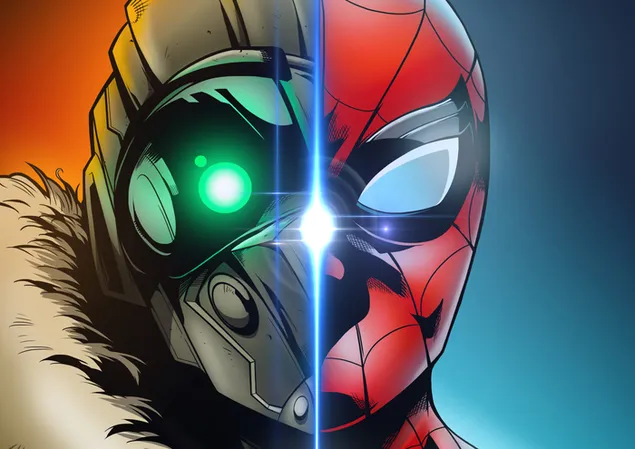 Cross Over Of Spider Man dhe Vulture Face 2K sfond
