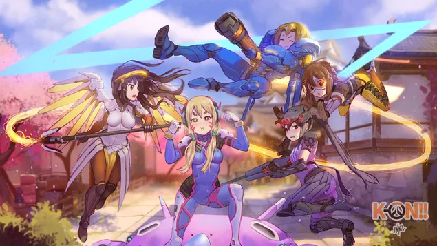 Crossover Overwatch dan K-ON! 2K wallpaper