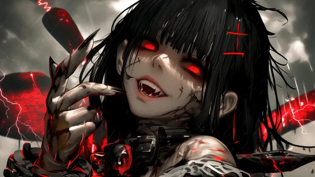 vampir cruel despres d'un somni profund assedegat de sang humana baixada