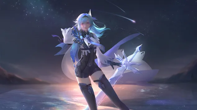 Pedang Kristal 'Eula' | Genshin Impact (Permainan Video Anime) 8K kertas dinding