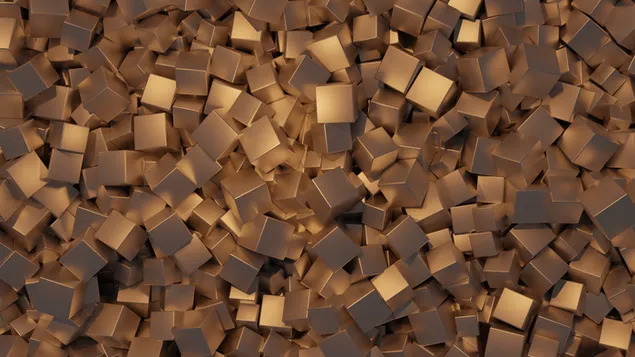 Kubus vierkante vormen in gouden kleur download