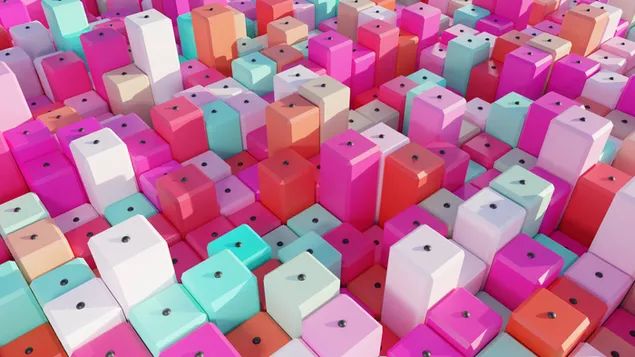 Cubos 3D artísticos en colores pastel