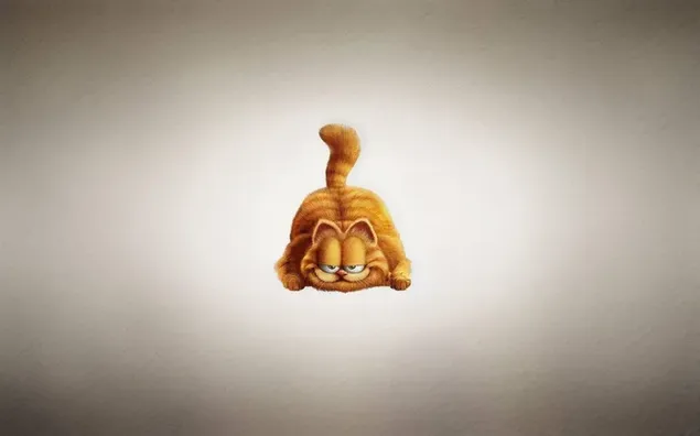 Niedliches animiertes Bild einer Katze, die in eine Garfield-Zeichentrickfigur gehüllt ist