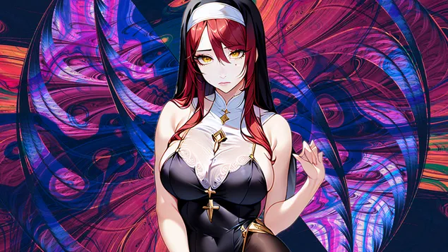 Fată drăguță anime Rosaria | Genshin Impact HD imagine de fundal