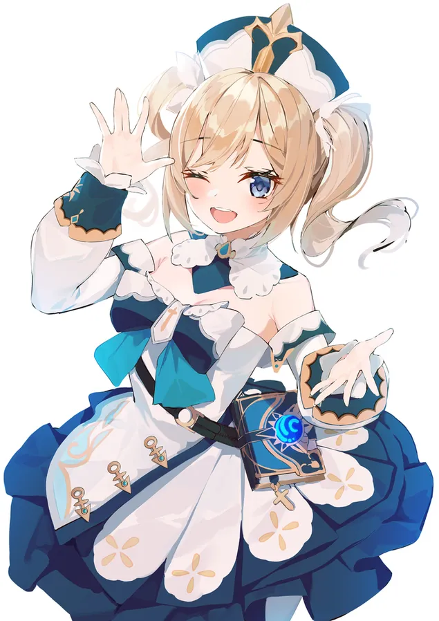 บาร์บี้สาวน่ารัก บาบาร่าขยิบตา | เก็นชิน อิมแพ็ค 2K วอลเปเปอร์