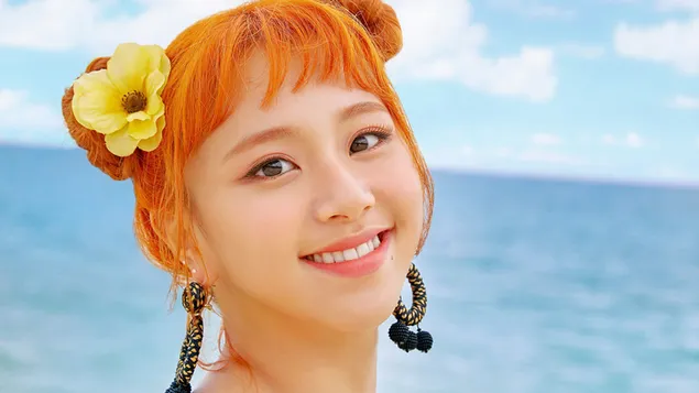 แชยองผู้น่ารักจาก 'Twice' (วงดนตรีเคป๊อป) 4K วอลเปเปอร์