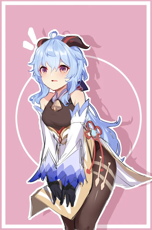 Слатка Гању се невино стиди (Гансхин Импацт) 2K позадина