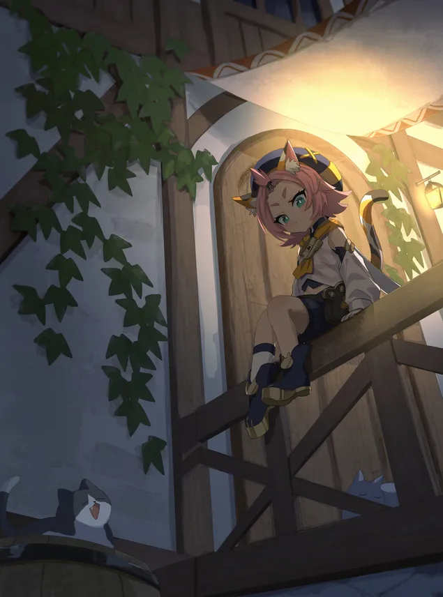 可愛的小動漫女孩戴奧娜 | 甘信衝擊 2K 壁紙