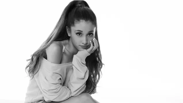 Cute Singer 'Ariana Grande' (Monochrome BG)