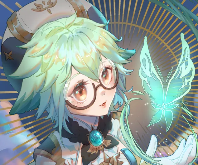 可愛的蔗糖蝴蝶魔法| 甘信衝擊 2K 壁紙