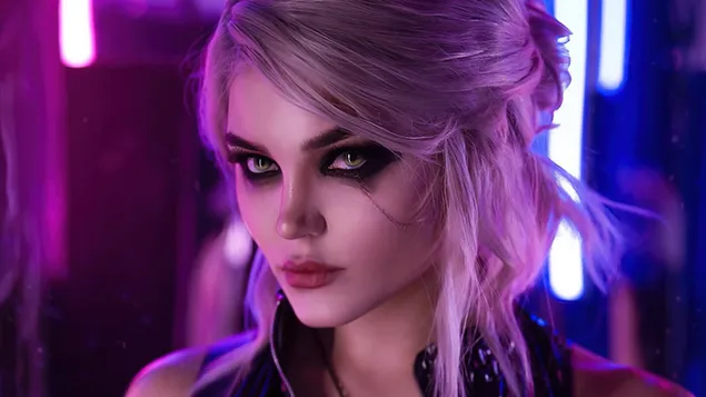 Видео игра „Cyberpunk 2077“ (Ciri от „The Witcher 3“ Cosplay Girl) 4K тапет