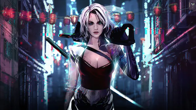 'Cyberpunk 2077' Video Game [Cyborg Anime Girl] 4K wallpaper