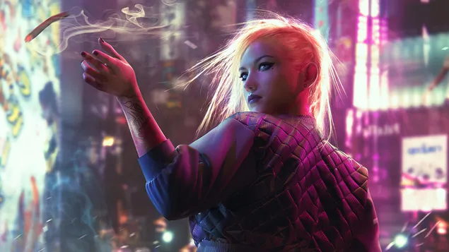 'Cyberpunk 2077' Video Game (Cyborg Girl FA) 4K wallpaper